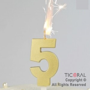 VELA BENGALA ORO NUMERO 5 X 1